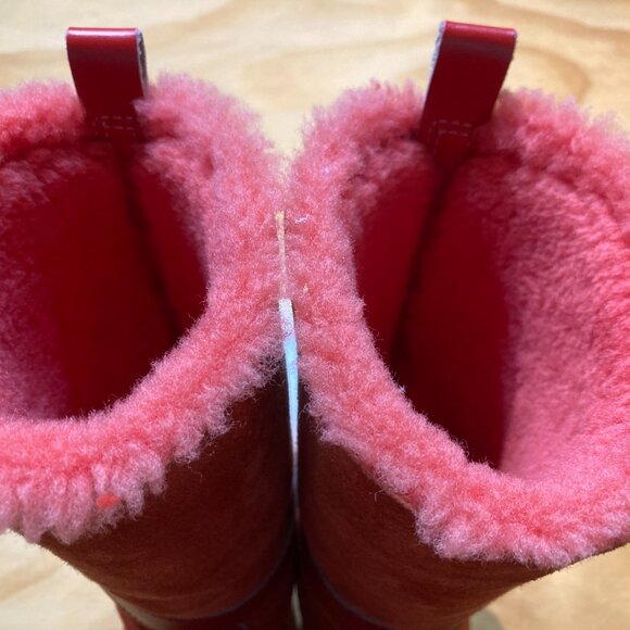 RARE Vintage RED SVEN No. 6 tall shearling clogs Size 39 - Picture 7 of 10